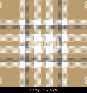 Disegno del vettore di sfondo dei pixel. Plaid moderno e senza cuciture. Tessuto a trama quadrata. Tessile scozzese tartan. Colore bellezza madras ornamento. Illustrazione Vettoriale