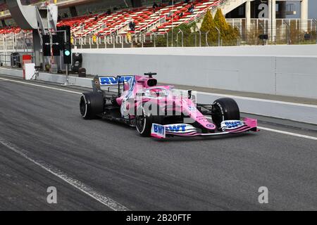 Barcellona, Spagna. 28th Feb, 2020. Sergio Perez, Racing Point F1 Team, Mercedes. Formula 1 World Championship 2020, Winter testing Days 2 2020 Barcelona, 26-28 febbraio 2020. Credit: Agenzia Indipendente Foto/Alamy Live News Foto Stock