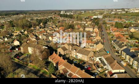 Vista aerea di Thetford guardando East Sunny Day Foto Stock