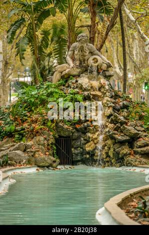 Brunnen, Avenida da Liberdade, Lisbona, Portogallo Foto Stock