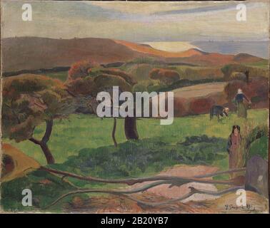 Landscape from Bretagne (1889) 19th Century Painting by Paul Gauguin - Immagine Ad Altissima risoluzione e di qualità Foto Stock