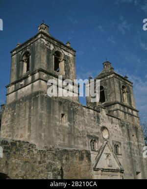 San Antonio, Texas: Mission Concepcion, parte del Mission Trail National Park. ©Bob Daemmrich Foto Stock