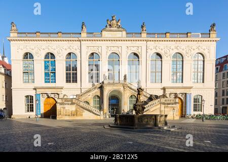 Johanneum al Museo dei Trasporti, Juedenhof, Neumarkt Dresden, Sassonia, Germania Foto Stock