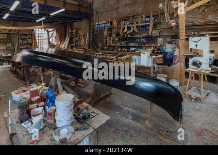 Costruzione di una navicella in un cantiere navale, Guidecca, Veneto, Italia Foto Stock