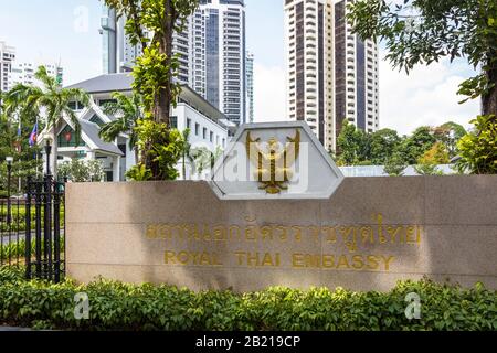 Royal Thai Embassy, Singapore. Questo consolato è uno dei più antichi di Singapore e si trova su una proprietà immobiliare nel mezzo di Singapore Foto Stock