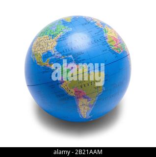 Globo terrestre Isolato su sfondo bianco. Foto Stock