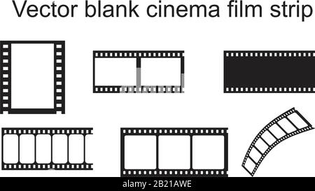 Immagine grafica del film cinema Vector Blank Colore nero modificabile. Immagine vettoriale di un film cinematografico vuoto simbolo della storia immagine vettoriale piatta per grafica e. Illustrazione Vettoriale