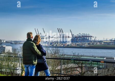 Altonaer Aussichtsplattform Balkon, Altona Amburgo, Deutschland Foto Stock