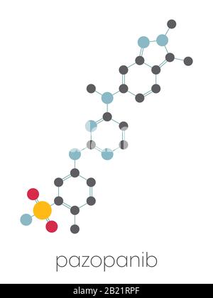 Pazopanib cancro molecola di farmaco, illustrazione Foto Stock