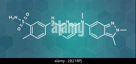 Pazopanib cancro molecola di farmaco, illustrazione Foto Stock