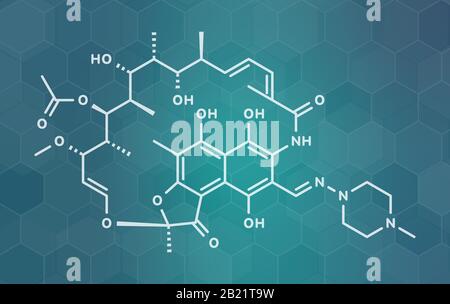 rifampicina tubercolosi antibiotico farmaco, illustrazione Foto Stock