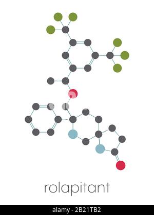 Molecola di farmaco antiemetico Rolapitant, illustrazione Foto Stock