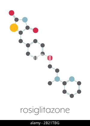 Rosiglitazone molecola di farmaco per il diabete, illustrazione Foto Stock