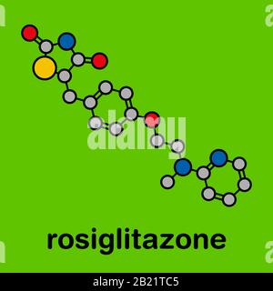 Rosiglitazone molecola di farmaco per il diabete, illustrazione Foto Stock