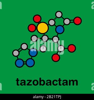 Molecola di farmaco di Tazobactam, illustrazione Foto Stock