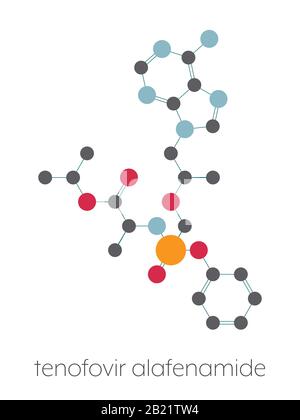 Tenofovir alafenamide molecola di farmaco antivirale, illustrazione Foto Stock