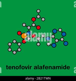 Tenofovir alafenamide molecola di farmaco antivirale, illustrazione Foto Stock