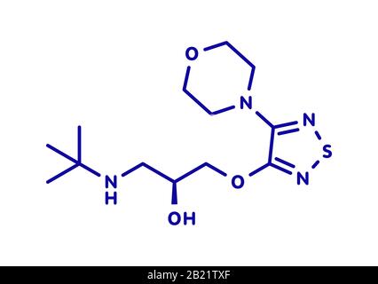 Molecola di farmaco antagonista del recettore beta-adrenergico timololo Foto Stock
