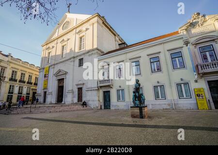 Ingresso principale alla chiesa cattolica romana Igreja de Sao Roque, Chiesa di Sao Roque, a Lisbona, Portogallo Foto Stock