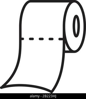Tovaglioli e carta igienica vettore lineare Icona modello nero colore modificabile. Tovaglioli e carta igienica vettore icona lineare simbolo vettore piatto illustrazione Illustrazione Vettoriale