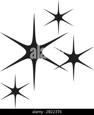 Icona sparkles modello nero colore modificabile. Icona sparkles simbolo vettore piatto illustrazione per disegno grafico e web. Illustrazione Vettoriale