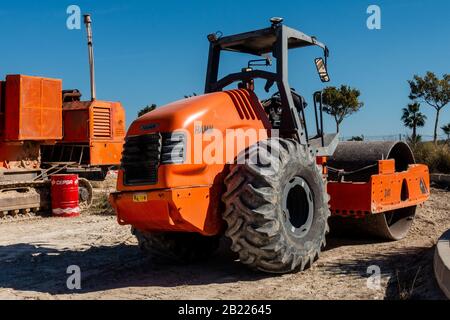 Hamm rullo su strada Foto Stock