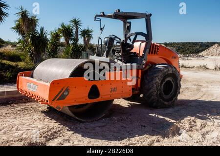 Hamm rullo su strada Foto Stock