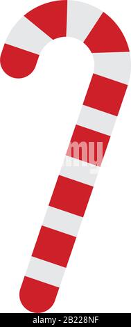 Christmas Candy cane Icona modello nero colore modificabile. Simbolo Dell'Icona della canna da zucchero di Natale immagine vettoriale piatta per il disegno grafico e di fotoricettore. Illustrazione Vettoriale
