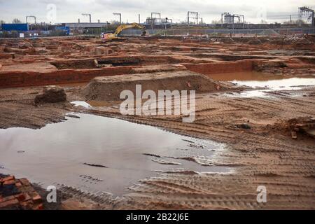 Lavori di preparazione per il nuovo terminal della stazione HS2 di Digbeth a Birmingham Foto Stock