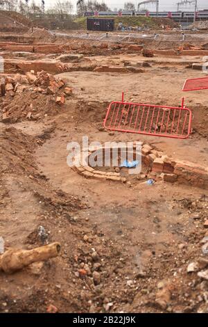 Lavori di preparazione per il nuovo terminal della stazione HS2 di Digbeth a Birmingham Foto Stock