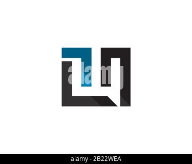 Monogramma anagramma logo con lettera L M W C. Illustrazione Vettoriale