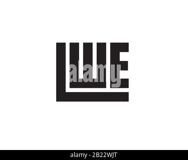 monogramma quadrato logo con lettera in bianco e nero Illustrazione Vettoriale