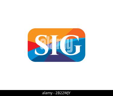 casella colorata quadrata contiene monogramma anagramma logo lettermark della lettera S I G Illustrazione Vettoriale