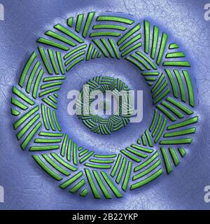 Lussuosa piastrella di sfondo con frattale goffrato in pelle Foto Stock