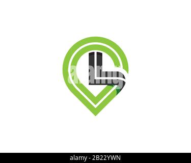 Monogramma anagramma logo lettermark della lettera L G O. gps del punto Illustrazione Vettoriale