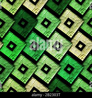 Lussuosa piastrella di sfondo con frattale goffrato in pelle Foto Stock