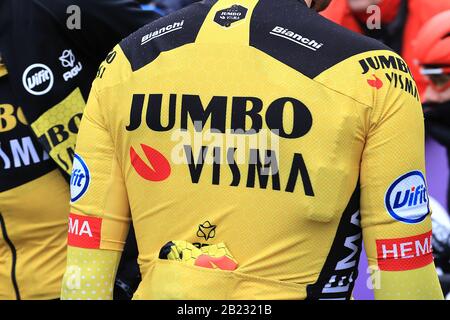 Nove, Belgio. 29th Feb, 2020. Nove, 29-02-2020, ciclismo, omloop het nieuwsblad, Mike Teunissen, prima dell'inizio di Omloop Het Nieuwsblad Credit: Pro Shots/Alamy Live News Foto Stock