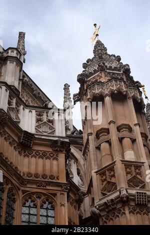 Dettaglio Torretta, Palazzo Di Westminster, Londra, Regno Unito Foto Stock