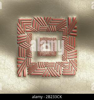 Lussuosa piastrella di sfondo con frattale goffrato in pelle Foto Stock