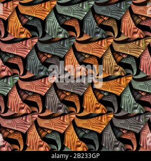 Lussuosa piastrella di sfondo con frattale goffrato in pelle Foto Stock