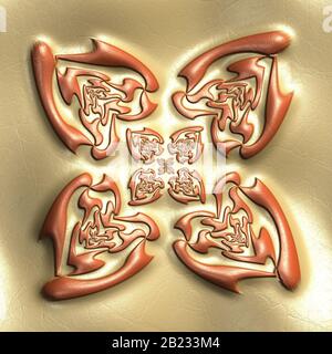 Lussuosa piastrella di sfondo con frattale goffrato in pelle Foto Stock