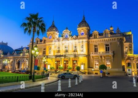 Monte Carlo, Monaco. Parte anteriore del Grand Casino. Foto Stock