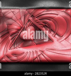 Lussuosa piastrella di sfondo con frattale goffrato in pelle Foto Stock
