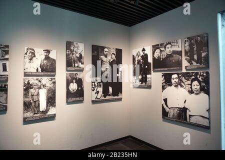 Sala espositiva del Zhou Enlai's Residence a Huai'an, Cina Foto Stock