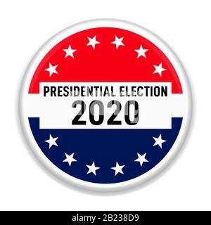 USA 2020 sfondo elettorale presidenziale, per pin, badge, campagna elettorale pulsante. Foto Stock