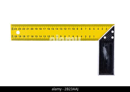 Strumenti di lavoro. Ingegnere quadrato isolato su sfondo bianco Foto Stock