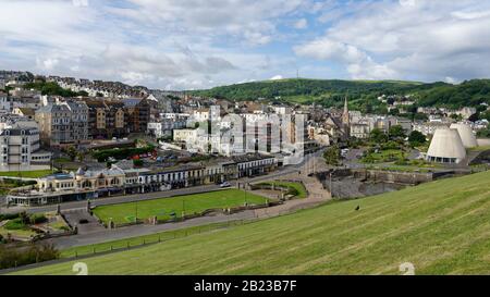 Ilfracombe Victorian Seaside Town con I Forni Lime, visto da Capstone Hill, Devon, Regno Unito Foto Stock