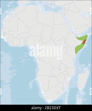 Repubblica federale di Somalia posizione sulla mappa dell'Africa Illustrazione Vettoriale