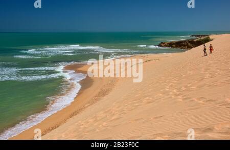 Caraibi incontra il deserto a Taroa Beach, Punta Gallinas, punta settentrionale del Sud America, Guajira penisola, Colombia Foto Stock