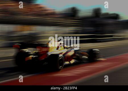 Alexander albon (tha) Red bull Racing rb15 durante i test pre-stagione 2020, Barcellona (Spagna), Italia, 21 Feb 2020, Motors Formula 1 Championship Foto Stock